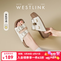 西遇 厚底拖鞋女2026夏季新款外穿凉拖鞋平底一字拖沙滩懒人勃肯鞋