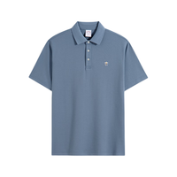 布克兄弟(BrooksBrothers)男士26夏纯色三粒扣logo休闲polo衫 蓝灰色 M