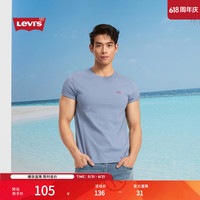 Levi's 同款美式复古LOGO印花短袖T恤 浅蓝色 L