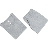 Hodohome/红豆居家男士睡衣抑菌短袖女士家居服套装 麻灰色 XL