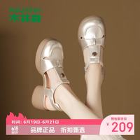 木林森 女鞋厚底包头玛丽珍凉鞋 夏季镂空仙女风粗高跟凉鞋百搭女士凉鞋