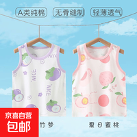 两件装婴儿背心纯棉夏季薄款纯棉男女宝宝无袖吊带儿童夏装打底衫 Z61蜜桃+山竹梦 80