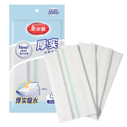 美丽雅 厨房多层加厚抹布  28*28cm 强力吸水去油 4片装