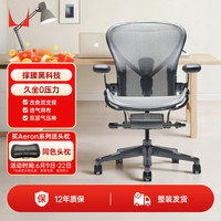 赫曼米勒 HERMAN MILLER）电脑椅人体工学椅 Aeron2碳灰色大号高级碳钢脚