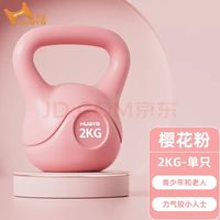 华亚 壶铃哑铃男女家用器材亚玲手臂力量训练提臀深蹲提壶壶铃球 2kg 樱花粉一只