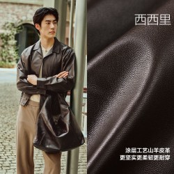 太平鸟 男士山羊皮夹克 B1BDF4F02