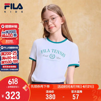 FILA 儿童童装短T类2026秋季女中大童针织短袖衫