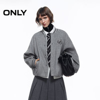 ONLY 2026春夏 女士刺绣图案含绵羊毛落肩棒球服 126136001