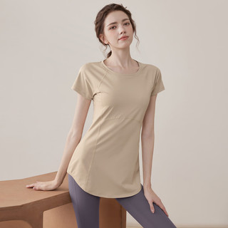 佑游 J34007DY 显瘦修身 咖色 XL 瑜伽服