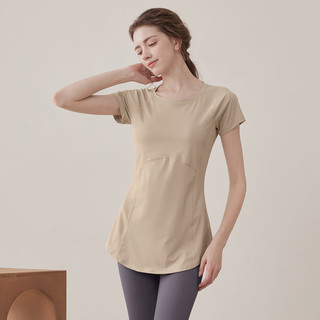 佑游 J34007DY 显瘦修身 咖色 XL 瑜伽服