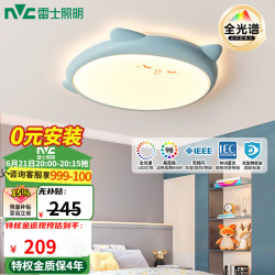 雷士 Lighting LED吸顶灯RA95高显色儿童房卧室吸顶灯创意可爱萌宠灯具房间灯 荐龙猫-蓝 36W三段