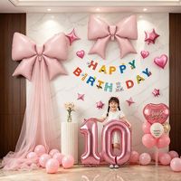 寻年味 生日布置女孩数字气球儿童10周岁5岁9十快乐派对背景场景装饰拍照