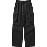 gxgjeans 26夏新品 美式立体大口袋工装休闲长裤伞兵裤 黑色