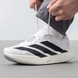 adidas 男鞋 Adizero Evo SL黑白 超轻稳定透气缓震防滑马拉松运动跑步鞋