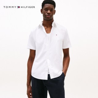 移动端：TOMMY HILFIGER 男士商务休闲短袖衬衫 MW0MW37551