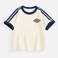 Dickies 童装女童套装2026新款夏季洋气女大童夏装两件套儿童短袖 斯原标K杏仁白 160