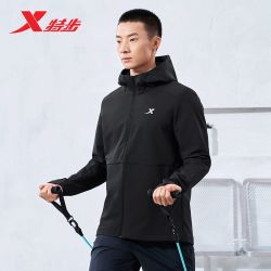 特步 单风衣男2024春秋季专业户外跑步梭织运动上衣男976129140220