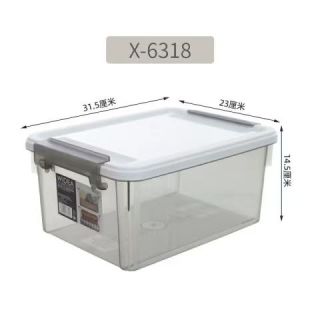 禧天龙 加厚收纳盒 3个装  透明白 中号 31*23*14CM