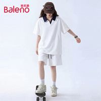 Baleno/班尼路 撞色POLO领女士套装 白色 M