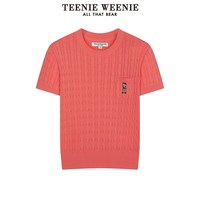 TEENIE WEENIE 小熊女装绞花短袖针织衫