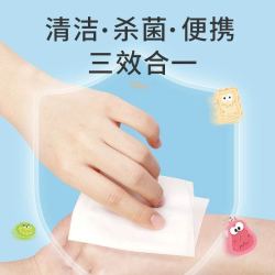 海氏海诺 75%酒精消毒湿巾便携医用杀菌家用湿纸巾学生11片*10包