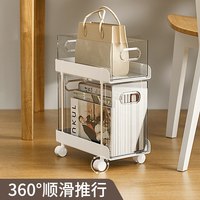 宝家旺 夹缝收纳柜 抽屉式移动小推车 白色 3层