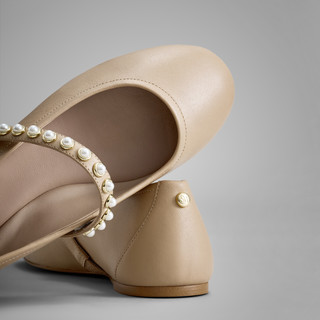 STUART WEITZMAN/斯图尔特·韦茨曼 ARI PEARL BALLET FLAT 复古平底芭蕾舞鞋 女