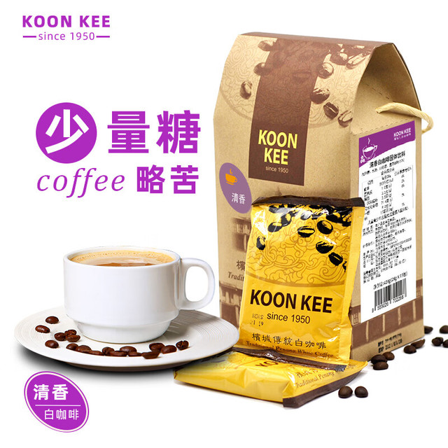 KOON KEE 马来西亚进口略苦微甜特浓速溶拿铁冰咖啡 420g（28gX15小包）
