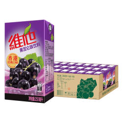维他 奶维他经典口味黑加仑味饮料250ml*24盒整箱装