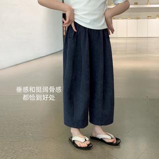 麦麦秋 女童阔腿直筒九分画家裤 浅杏色 130