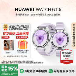 华为 WATCH GT 6 智能手表 41mm 流光紫 氟橡胶表带（北斗、GPS、血氧）