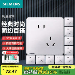 西门子 Adela致典系列 5UB14183NC01 斜五孔插座 雅白 十只装