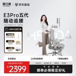 黑白调 E3 Ultra五代AI追腰人体工学椅 白月光 附脚托