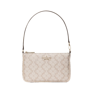 Kate Spade/凯特丝蓓 spade flower 女士老花腋下包 卡其色
