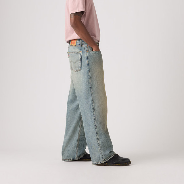 PLUS会员：Levi's 2026秋季美式复古做旧BAGGY宽松直筒牛仔裤 浅蓝色 32