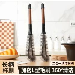 多功能不锈钢二合一长柄清洁刷 清洗杯子破壁机