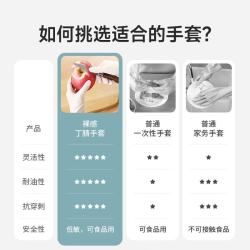 美丽雅 丁腈手套 加厚耐磨高弹 玉白兰 50只