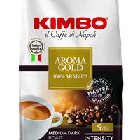 KIMBO Aroma Gold * 阿拉比卡全咖啡豆,黑烤,非常适合拿铁或卡布奇诺,1kg 袋