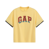 Gap 盖璞 男女童纯棉假两件短袖T恤