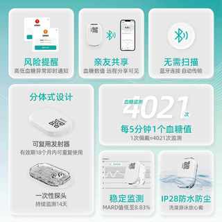 硅基轻享动态血糖仪家用可复用免扎手指24小时高精准血糖监测仪器