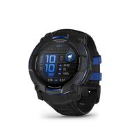 Garmin 佳明 Instinct 3 – 50毫米,AMOLED 显示屏,坚固的户外 GPS 智能手表,内置手电筒,Supernova 系列限量版颜色,黑色带黑色/螺栓蓝色硅胶表带