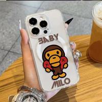 C 心碎大嘴猴 透明磁吸 液态硅胶 iPhone 17 Pro Max 手机壳