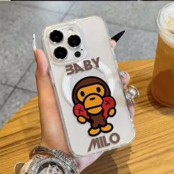 C 【裸机手感】心碎大嘴猴 透明磁吸 液态硅胶 iPhone 17 Pro Max 手机壳