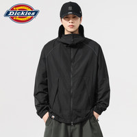 Dickies 美式潮牌连帽防晒衣男士2026夏季轻薄防晒衣户外休闲外套上衣服装 黑色 XS 推荐80-100斤