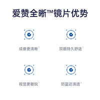 依视路 爱赞全晰1.67防蓝光非球面近视眼镜片 2片装