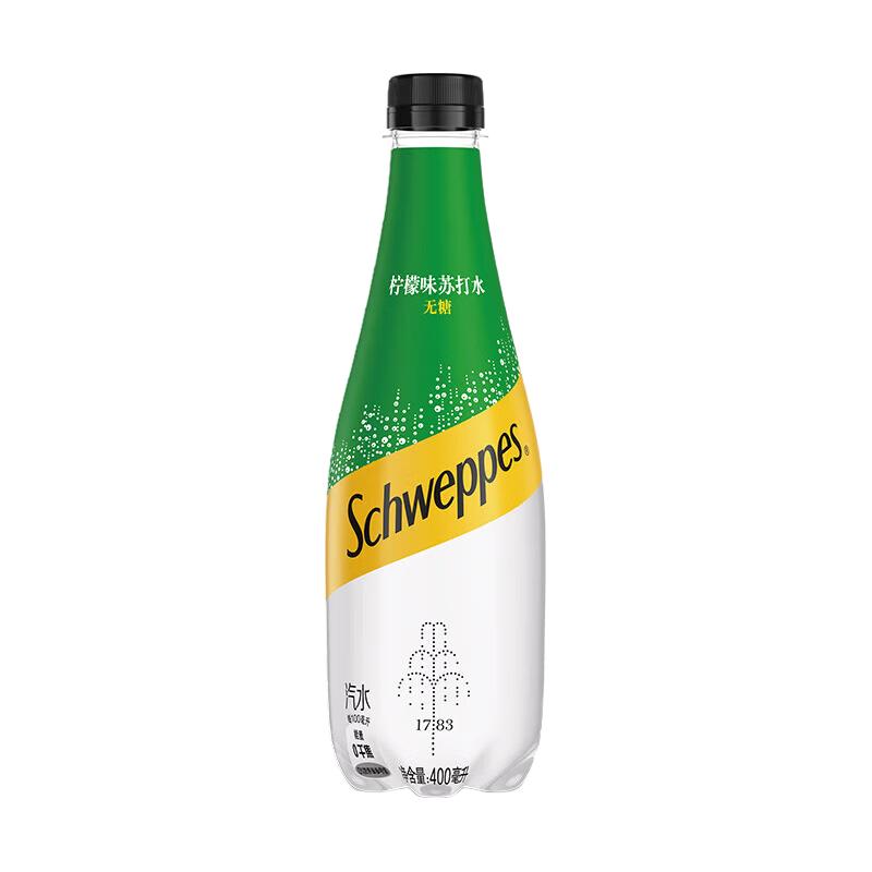 可口可乐 怡泉苏打水 原味+柠檬味 400ml*12瓶