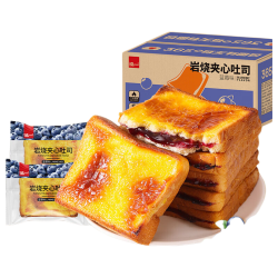 泓一 岩烧蓝莓夹心手撕紫米炼乳奇亚籽全麦吐司 300g 5包