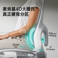 HBADA/黑白调 P2 Pro+二代 4D腰托 人体工学电脑椅 霜白