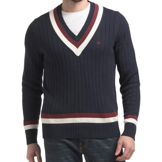 Brooks Brothers 男士罗纹v领毛衣 XL/2XL