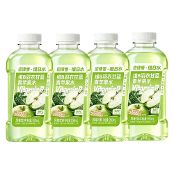 轻上 羽衣甘蓝青苹果水饮品0糖0脂畅饮清爽解腻整箱饮料950ml*4瓶 吸管